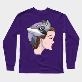 Wolf Head Girl Long Sleeve T-Shirt